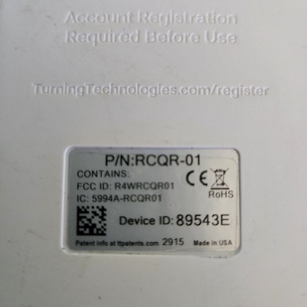 Turning Technologies QT Response Device RCQR01 LCD Interactive Clicker Remote - Picture 3 of 7
